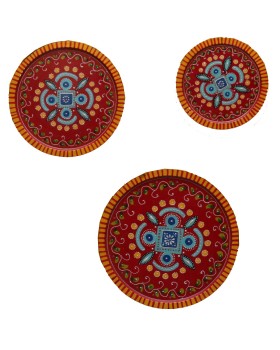 Wooden Wall Decor Plates - Set of 3 Wooden Wall Decor Plates - Set of 3